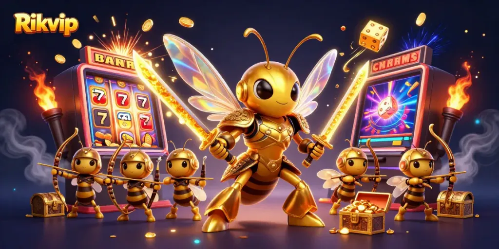 Engage with thrilling casino gameplay at Rikvip featuring exciting slot machines and vibrant characters.
