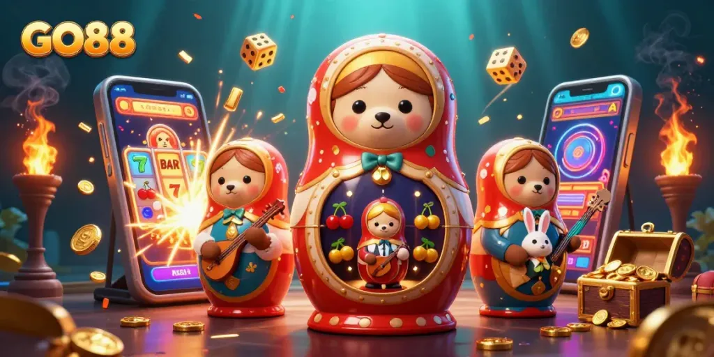 Experience the excitement of GO88 with vibrant casino visuals and captivating game elements.