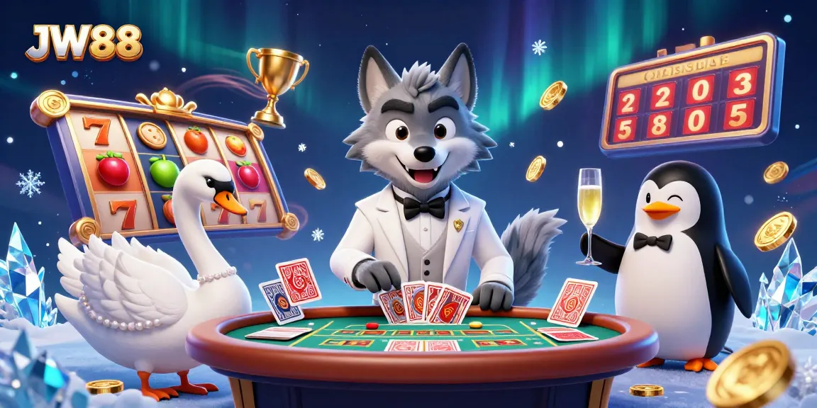 Experience the thrill of JW88 casino with a vibrant 3D illustration showcasing animated characters and dynamic gambling elements.