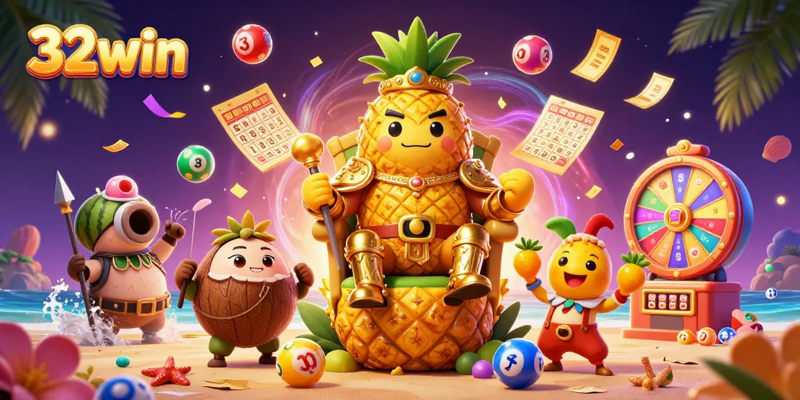 Experience thrilling wins with 32win's lively casino scene featuring vibrant characters and games.