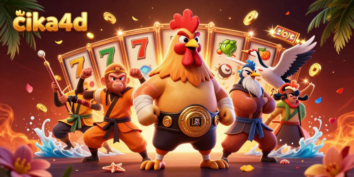 Experience the thrill of winning with cika4d's vibrant slot games and exciting characters in 3D illustration.