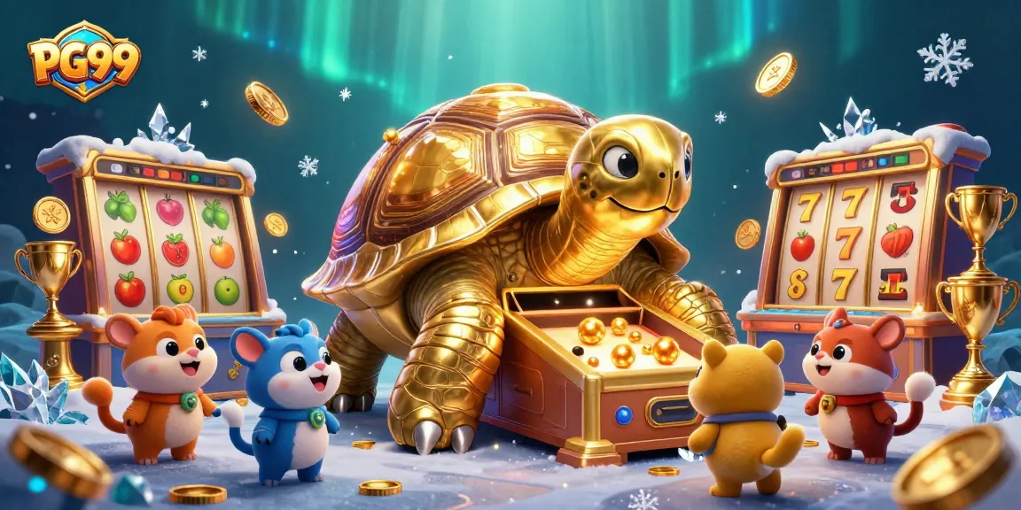 Spin the reels at PG99 with players excited for jackpots amidst gold coins and vibrant slot elements.