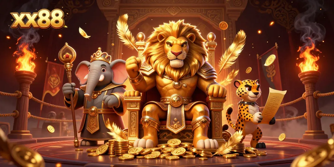Experience adventure and rewards with xx88 in this lively online casino illustration