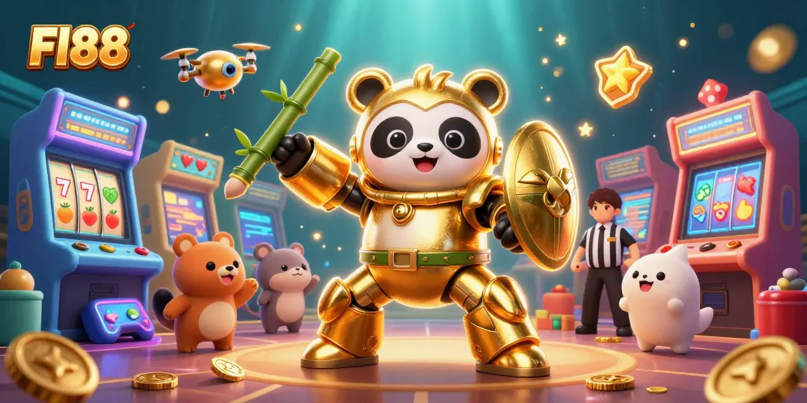 Play engaging slots with Fl88, featuring vibrant 3D characters and colorful game elements.