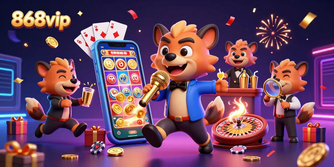 Enjoy thrilling action at 868vip's vibrant comedy casino featuring lively hyenas and exciting games.