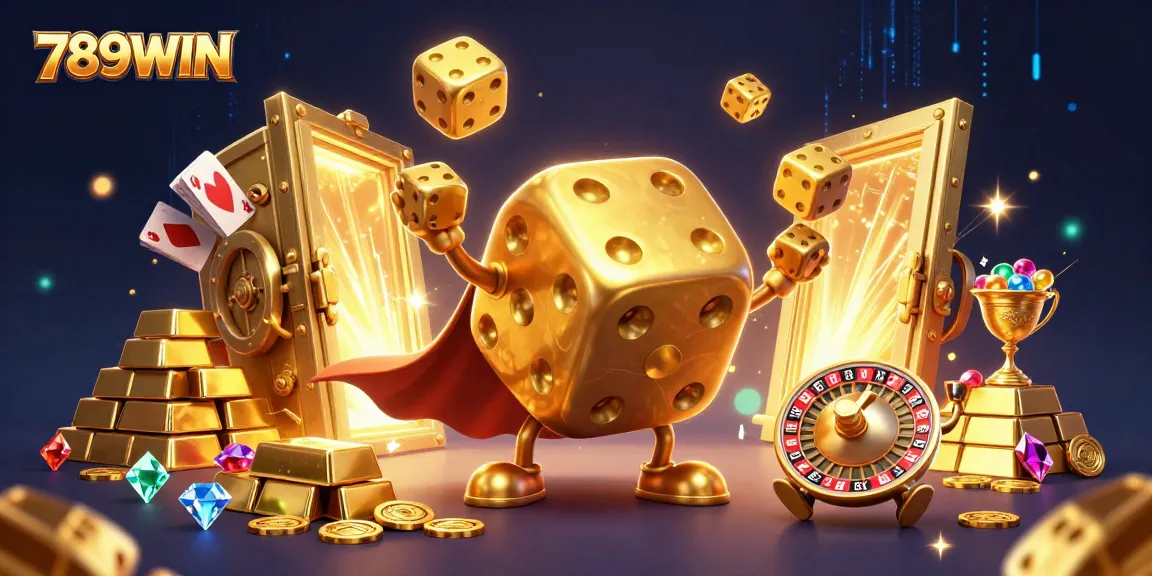 Experience the thrill of winning with 789WIN's vibrant casino illustration showcasing dynamic gaming elements.
