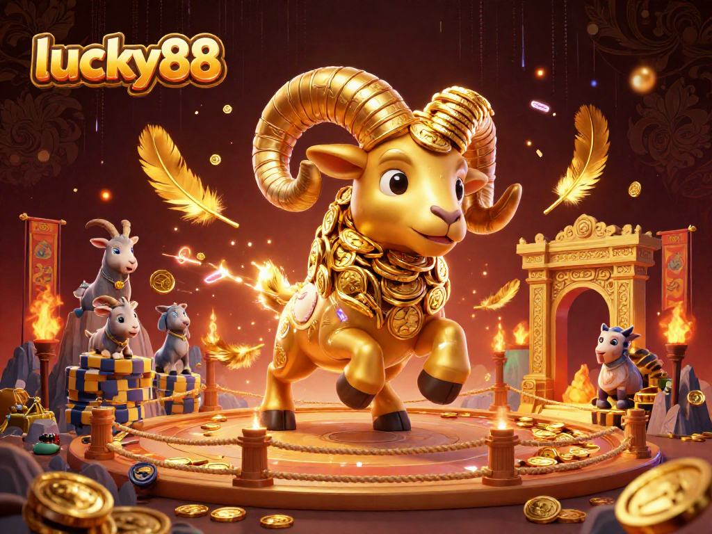 Experience the thrilling bets at lucky88 with an action-packed 3D casino illustration.