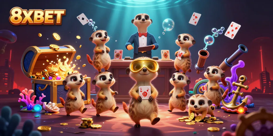 Experience top-notch gaming excitement at 8XBET with charismatic meerkats in a lively casino.