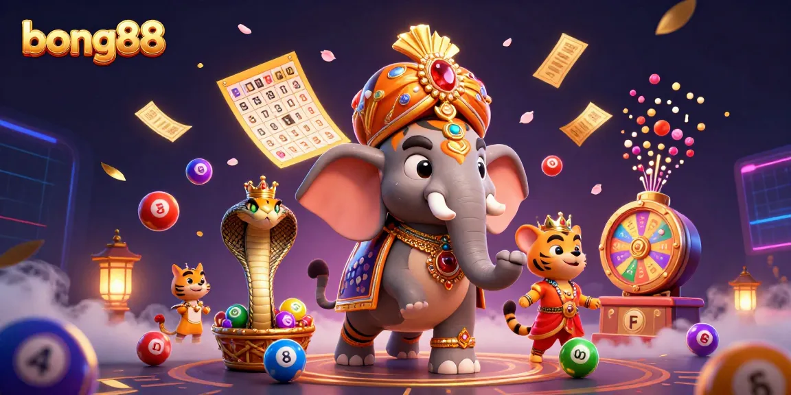 Experience the thrill of bong88 with a vibrant 3D casino scene featuring colorful lottery elements and dynamic gameplay.