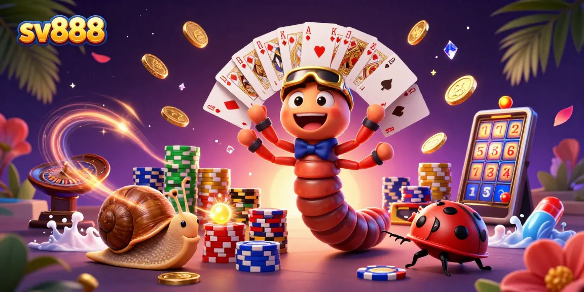 Experience the excitement of sv888 with a vibrant casino scene featuring animated characters and game elements.