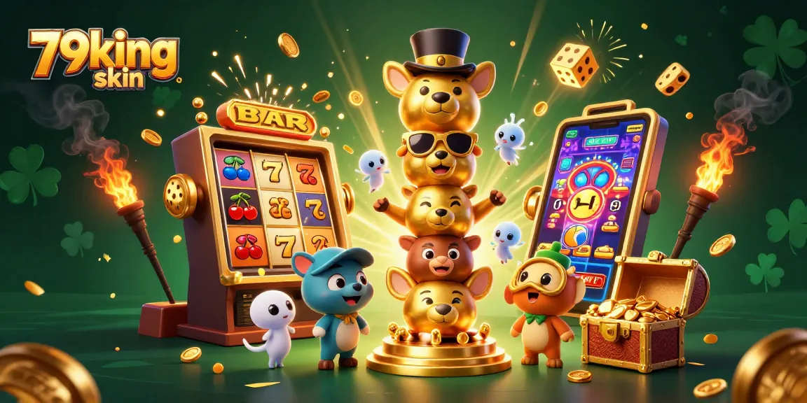 Experience thrilling wins and excitement with 79king skin in this vibrant casino illustration.