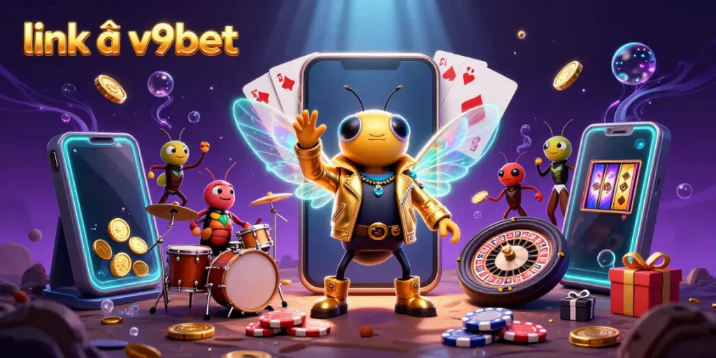 Experience the thrill of link vào v9bet with vibrant casino-themed characters and dynamic gaming elements.