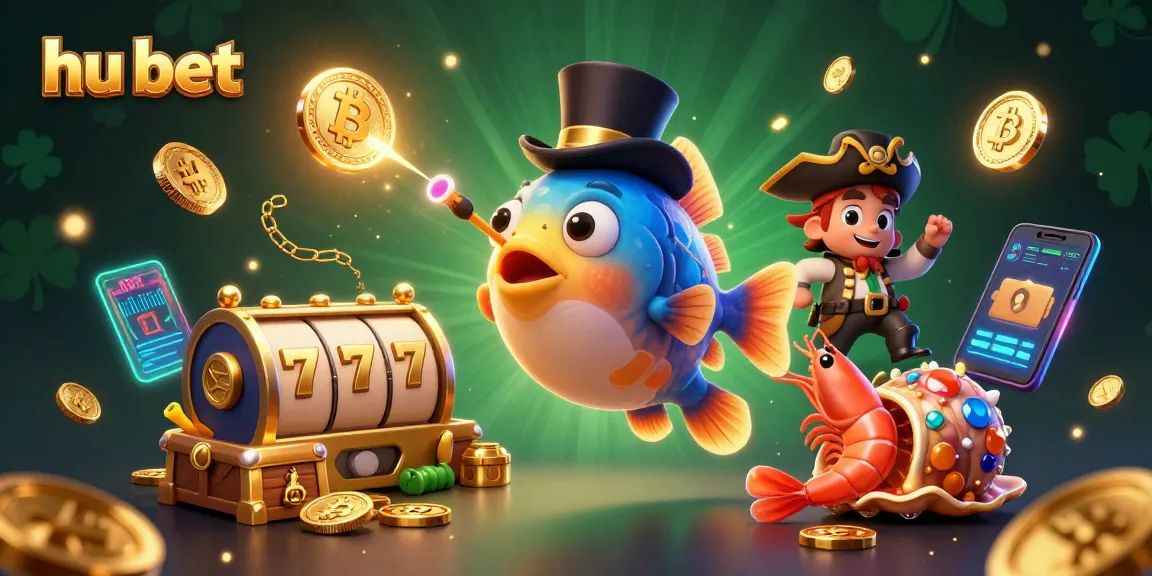 Experience thrilling action with hu bet as a deep-sea anglerfish attracts coins in a vibrant casino-themed illustration.
