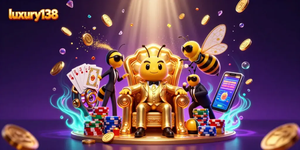 Experience thrilling gameplay at luxury138 with spinning slot reels and vibrant casino elements.